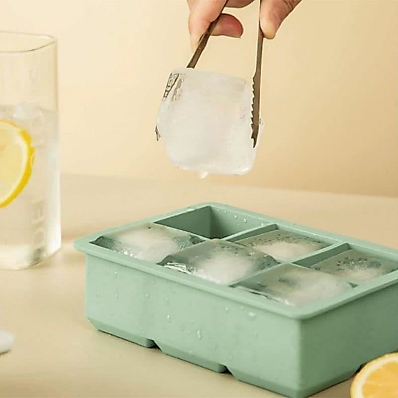 Forma Gelo Silicone Grande C/ Tampa: Desmoldagem Fácil e Sem Cheiro Drinks e Armazenar no Freezer