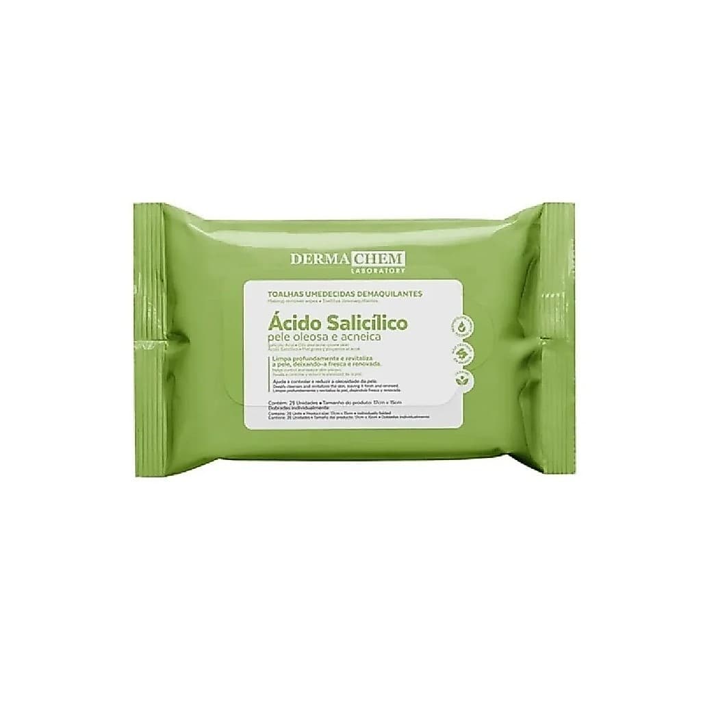 Lenço Demaquilante Com Ácido Salicílico Antioleosidade  Dermachem 25 un