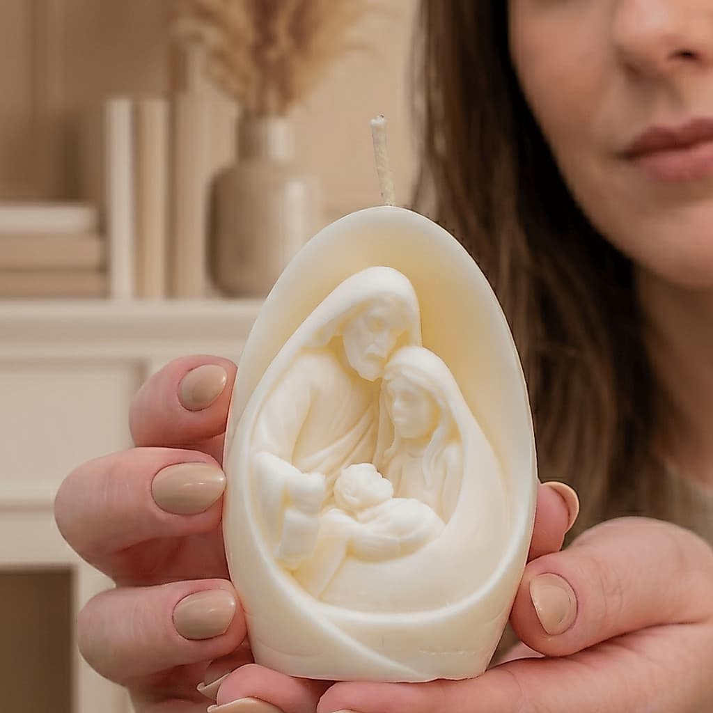 Vela Sagrada Família/ Ideia de Presente/ Lembrança Decoração e Fé