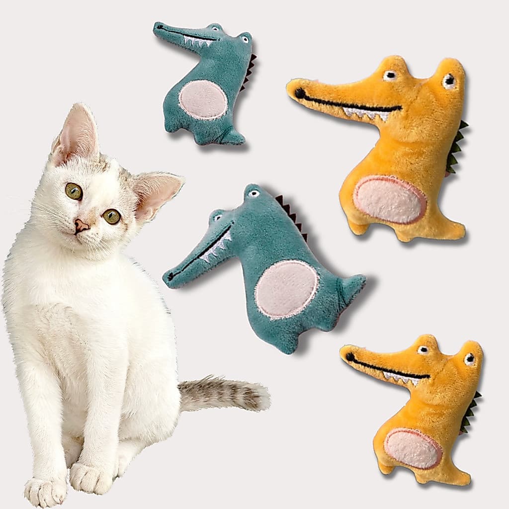 Brinquedo Interativo De Pelúcia 1 Unidade Catnip Jacaré Para Gatos Relaxante