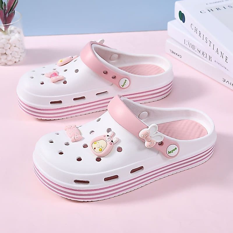 Chinelos Femininos EVA Hawaii Plataforma Sapatos De Buraco Exteriores Sandálias Antiderrapantes