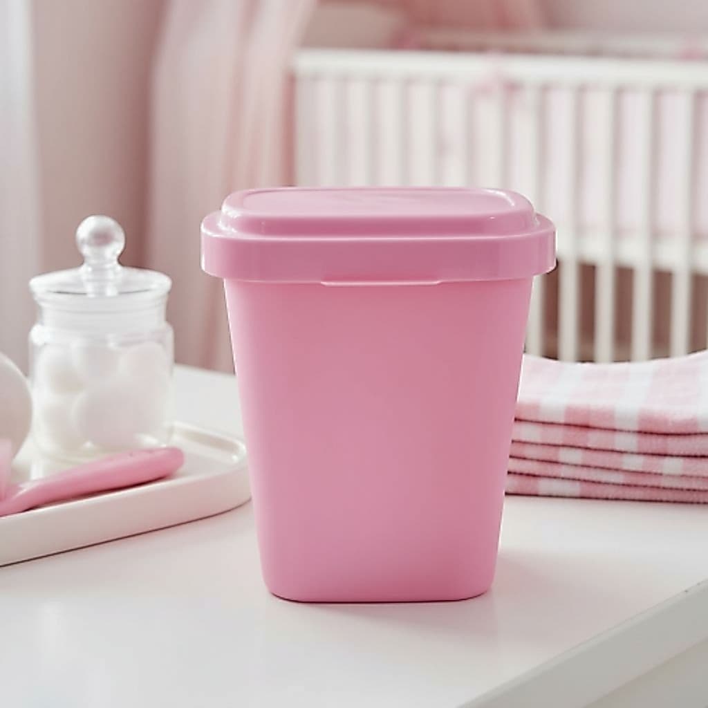 Lixeira Fraldas Higiene Bancada Com Tampa Para Quarto Bebê Menina Decorativa Cores