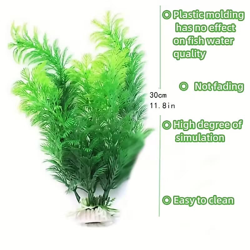 Plantas De Plástico Para Aquário , Tanque De Peixes , Decorações Artificiais Verdes Altas , Decoração De Falsas