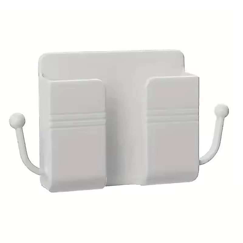 Suporte Celular Parede Organizador Multiuso Sem Furos C/Abas Controle Tv Branco