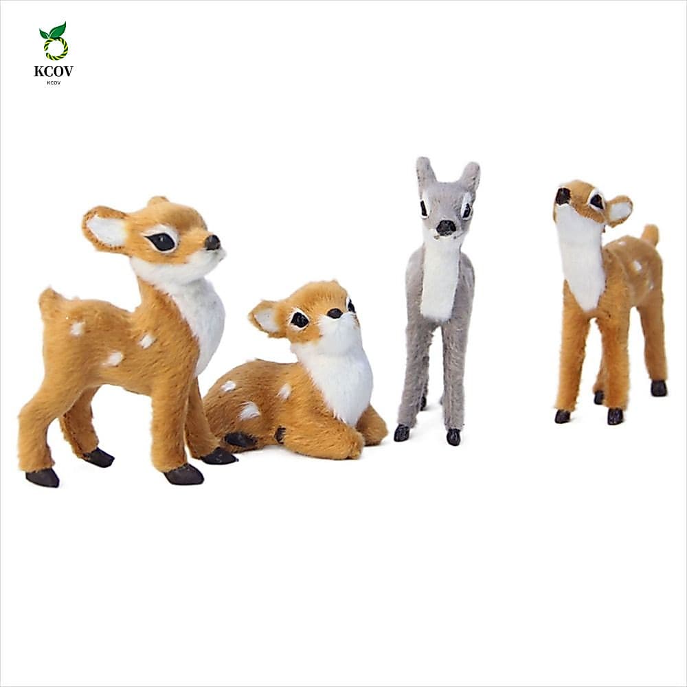 KCOV Simulação Modelo De Veado Deitado Artificial Figurino Jardim Miniaturas Animal Sika