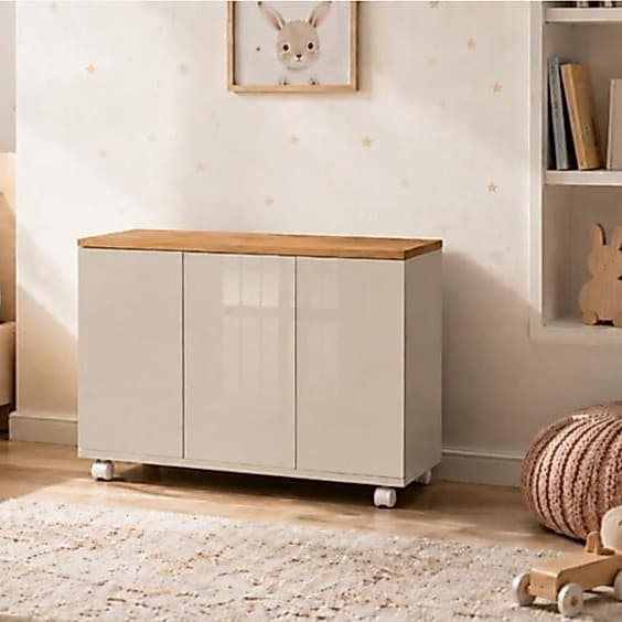BAÚ TOYS CAIXA ORGANIZADORA COM TAMPA MDF RODINHAS MODERNO OPÇÃO CORES