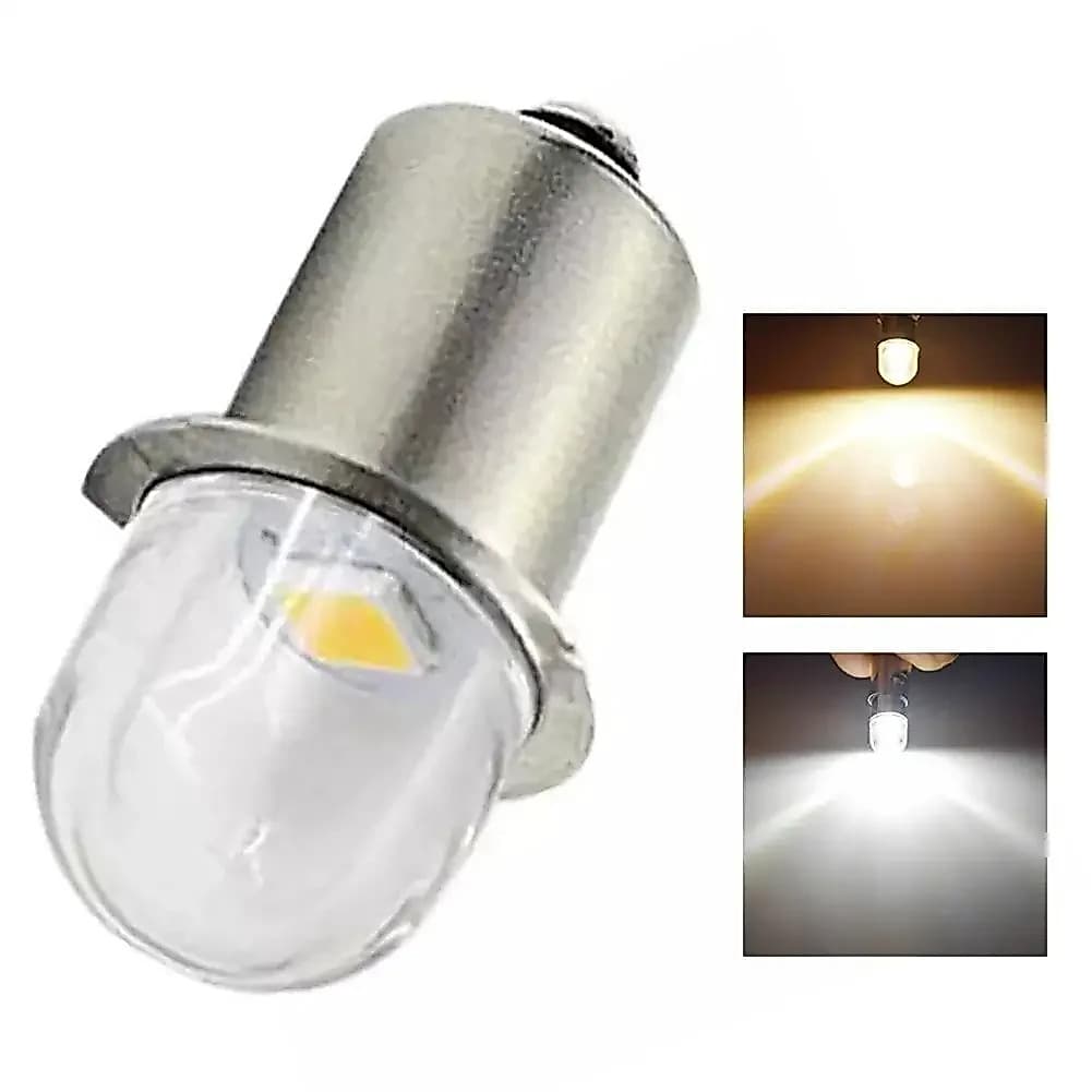 1pc P13.5S Base LED Lâmpada Em Miniatura DC 3V 4.5V 6V 12V 18V 1SMD Branco Quente Para Lanterna Substituição Tochas Luz