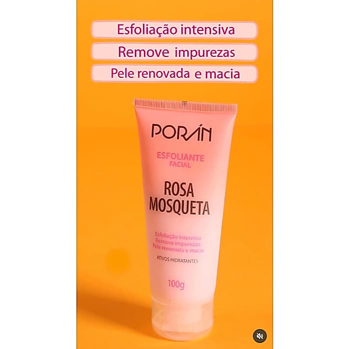 Sabonete Facial Hidratante Rosa Mosqueta Vegano Poran PR55