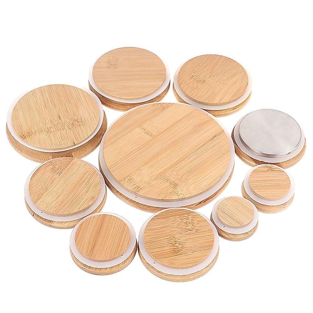Anel De Vedação Da Tampa Do Copo  Arte Carpintaria Silicone Grão Transparente Capa De Bambu