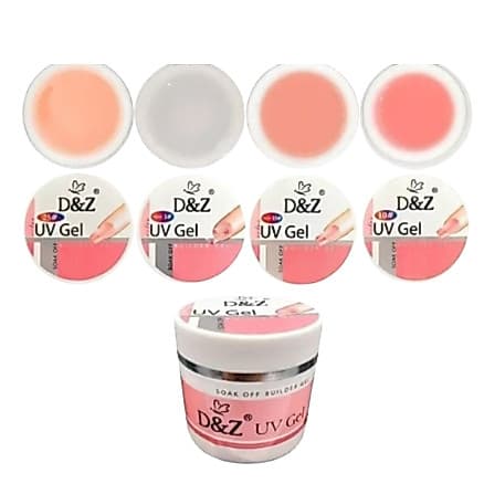 KIT c/ 2 a 5 Gel da D&Z Led UV Builder Gel Nude|Clear unha tips profissional 15 | 30|50 GR