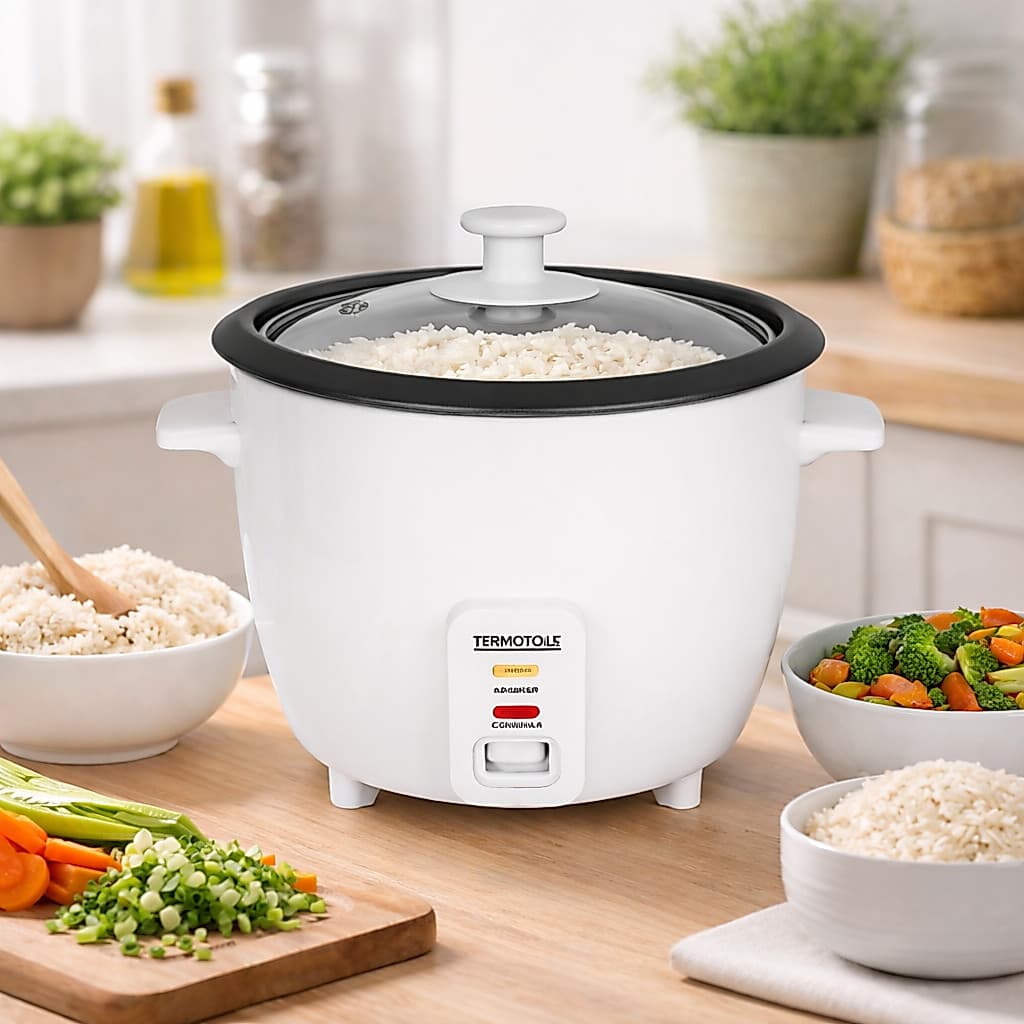 Panela Arroz Eletrica Desligamento Automatico Compacta Branca