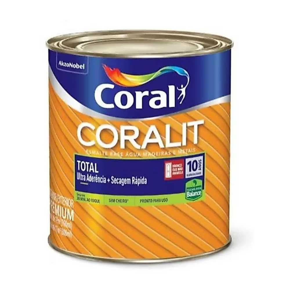 Coralit Esmalte Base Água Brilhante, Acetinado, Fosco para Madeiras e Metais 900ml