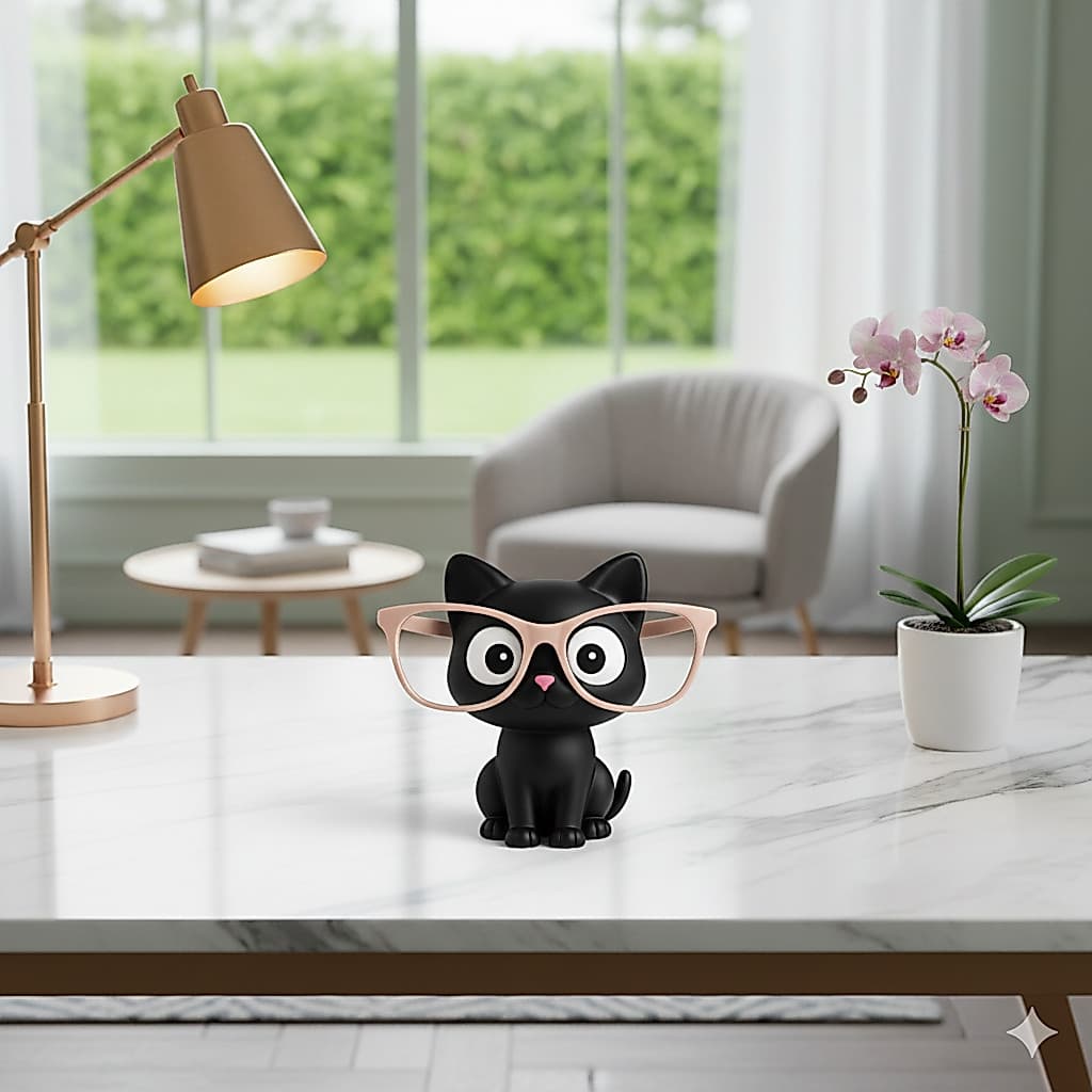 Porta Óculos Gatinho Fofo | Suporte Decorativo e Criativo para Mesa