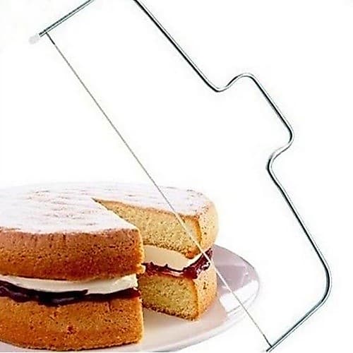 Cortador Nivelador Fatiador De Bolos Confeitaria 02 Fios Ajustável Aço Inox