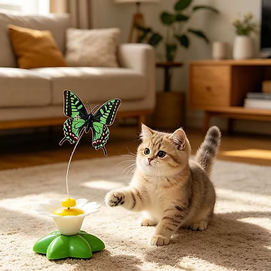 Brinquedo Rotativa Elétrica Borboleta Voadora Para Pet Gato - Envio Imediato