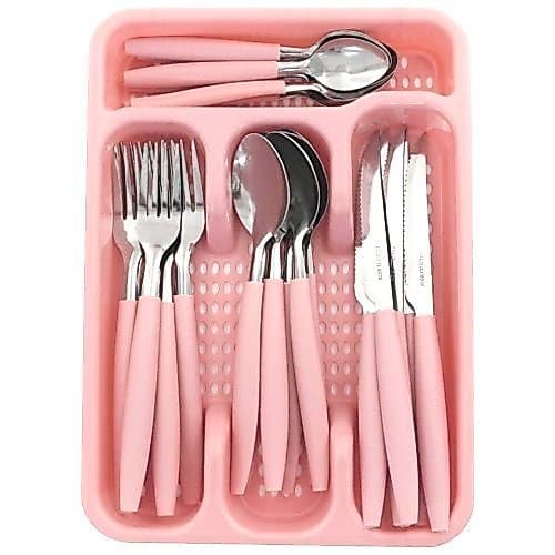 Faqueiro Rosa, Conjunto de talheres 25 Peças Aço Inox