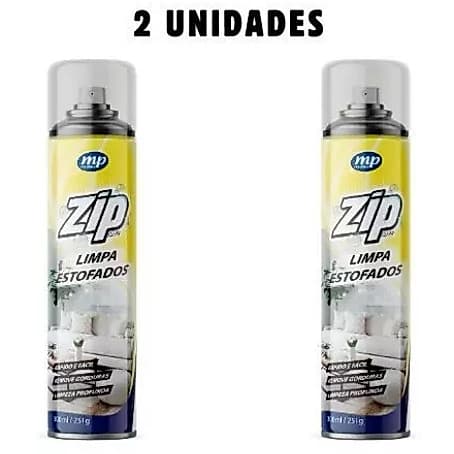 Kit 2 Limpa Estofados Spray Espuma Removedor de Manchas Sofá Carro Tapete Limpeza Profunda Zip