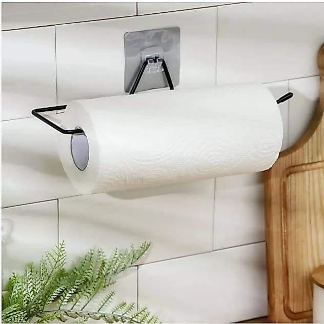 Porta Papel Toalha Em Metal Adesivo Guardanapo Suporte Parede Cozinha Copa