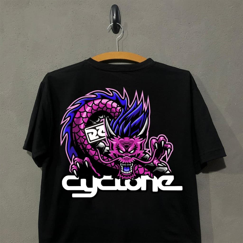 Camiseta 100% Algodão Unissex Seu Drop Streetwear Oversized Cyclone Dragon Envio Rapido