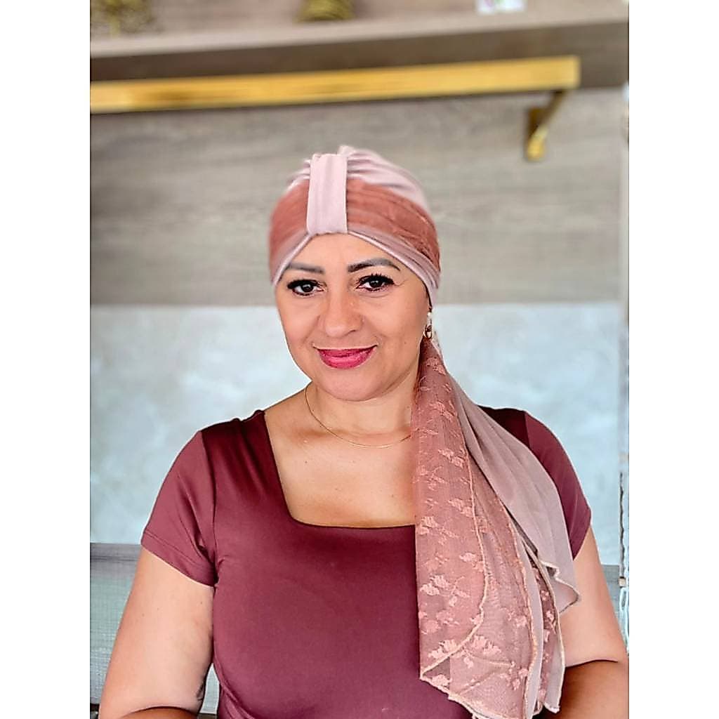 Turbante Acácia Dreams faixa de tule renda  Quimioterapia  Alopecia Acessório