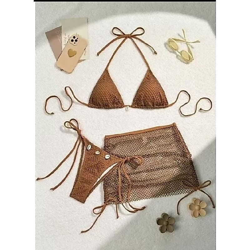 Biquíni feminino duas peças com saía.