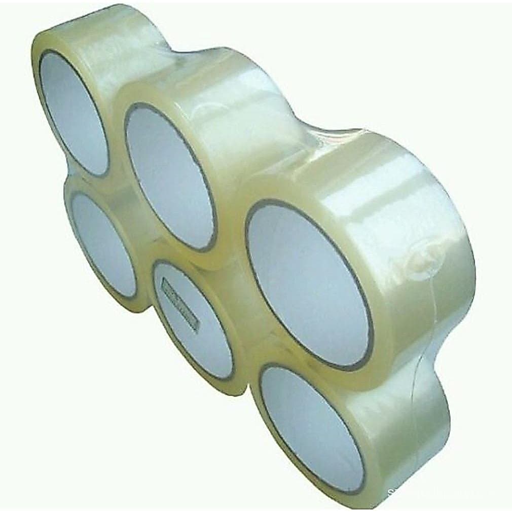 Yens ®   Caixa com 6 Rolos de Fita Adesiva Transparente para Embalagem 2"x110 Jardas (330' ft) Transparente 6 Rolos 2 Po