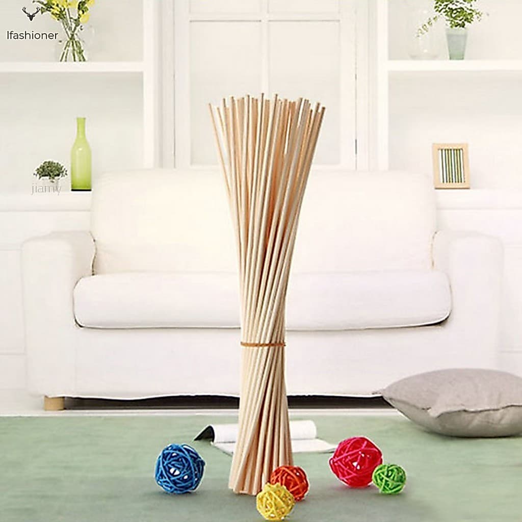 100 Peças Bastões Difusores De Palheta De Rattan Natural-Decoração De Prateleira De Banheiro De Quarto DIY