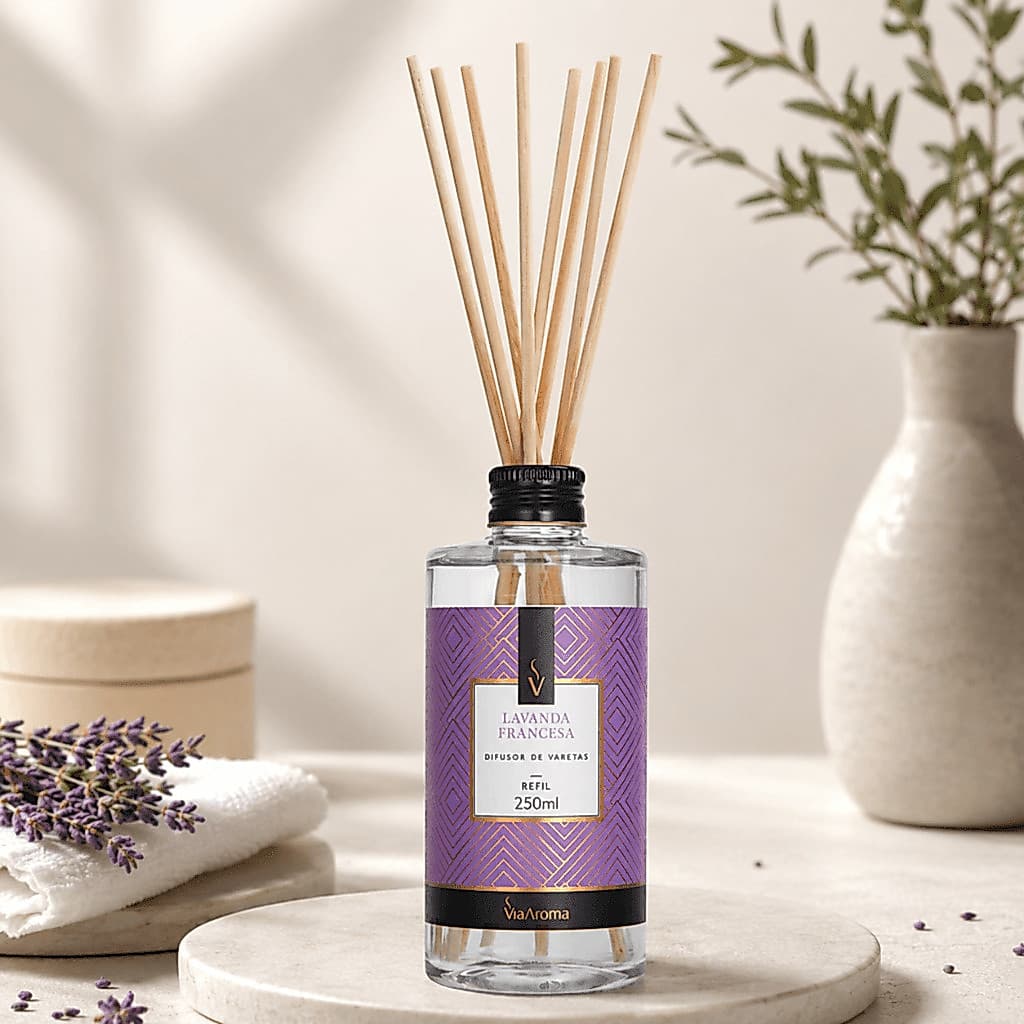 Refil Difusor de Varetas Via Aroma 250ml Lavanda Francesa | Aroma & Economia