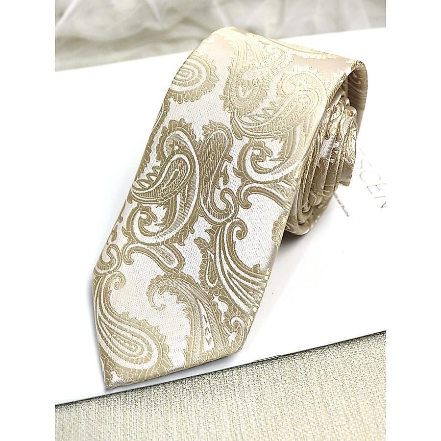 Gravata masculina 6cm Formal negócios versão larga bege Casual Retro europeu clássico moda caju padrão gravata20260827