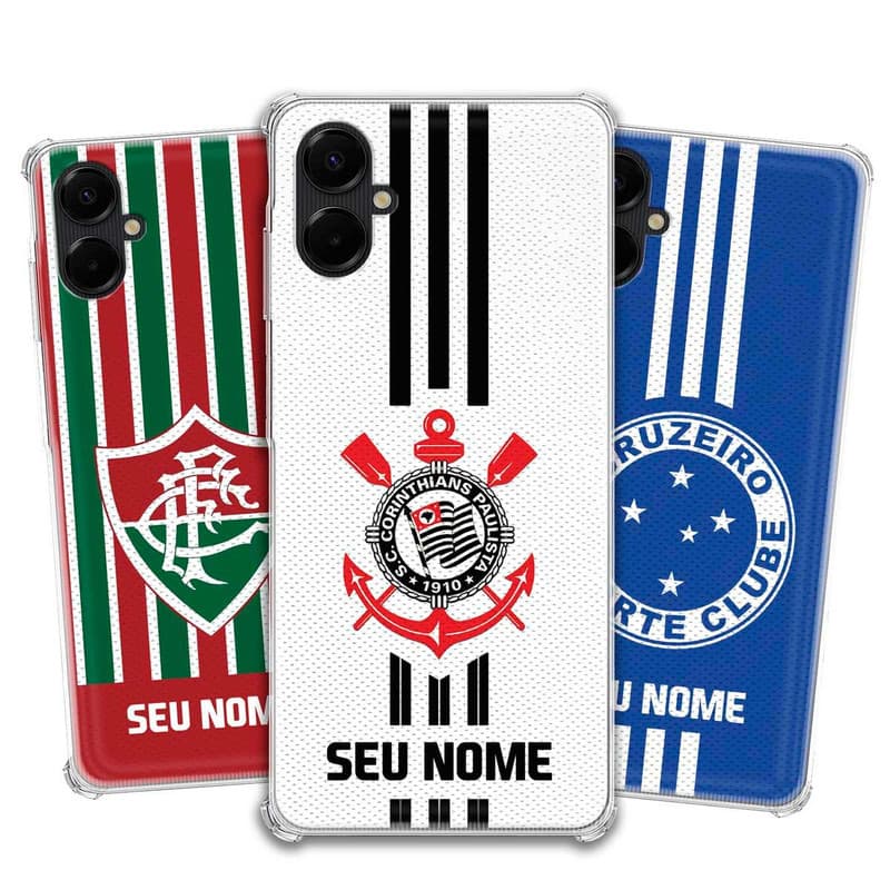 Capa Capinha - Samsung Galaxy A06 - Futebol Times do Brasil Personalizada com nome