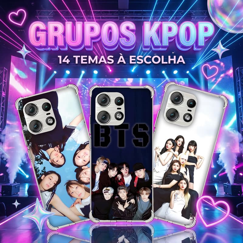 Capa Capinha MOTO G84 G75 G73 G71 G62 G60S G60 G56 G54 G53 G52 G51 Anti-impacto Personalizada tema grupos K-POP coreano