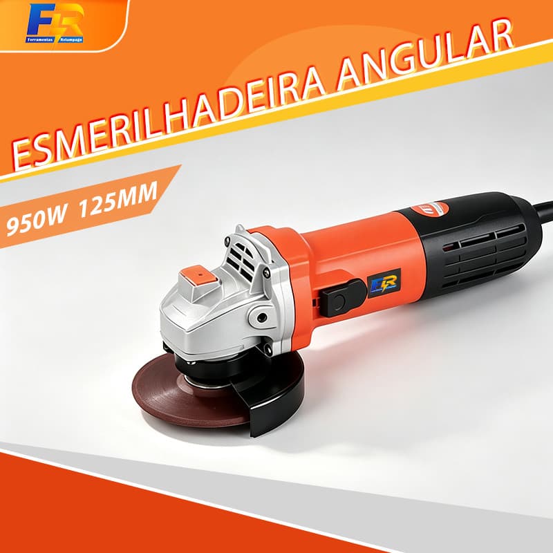 Esmerilhadeira Angular 950W 125mm Kit de Discos e Acessórios