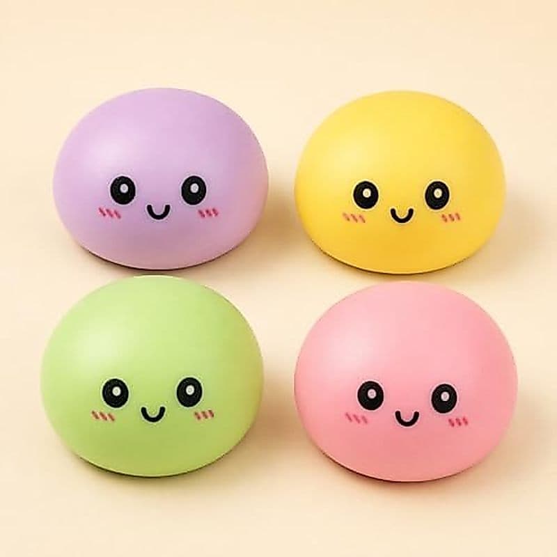 4 Pacotes De Bolas De Estresse Mole De Bolinho , Brinquedos De Alívio Para Adultos , Meninos E Meninas , Design De Cesta