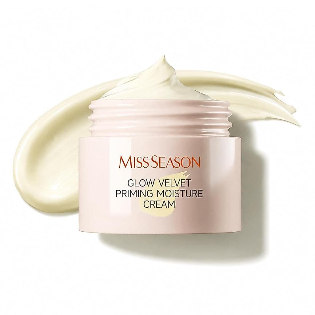 MISS SEASON Glow Velvet Face Primer para o Rosto Antes da Maquiagem, Primer Hidratante de Longa Duração para o Rosto, Ác