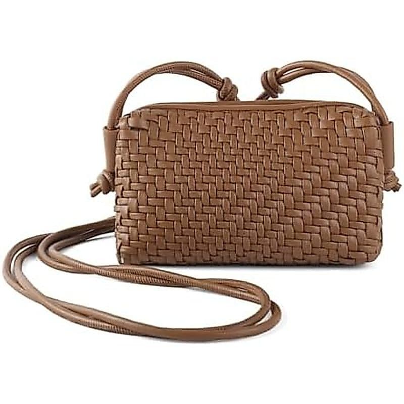 Bolsas Crossbody Tecidas Para Mulheres , Bolsa Pequena Trançada De Corpo Cruzado , De Ombro De Couro Vegano Da Moda Com