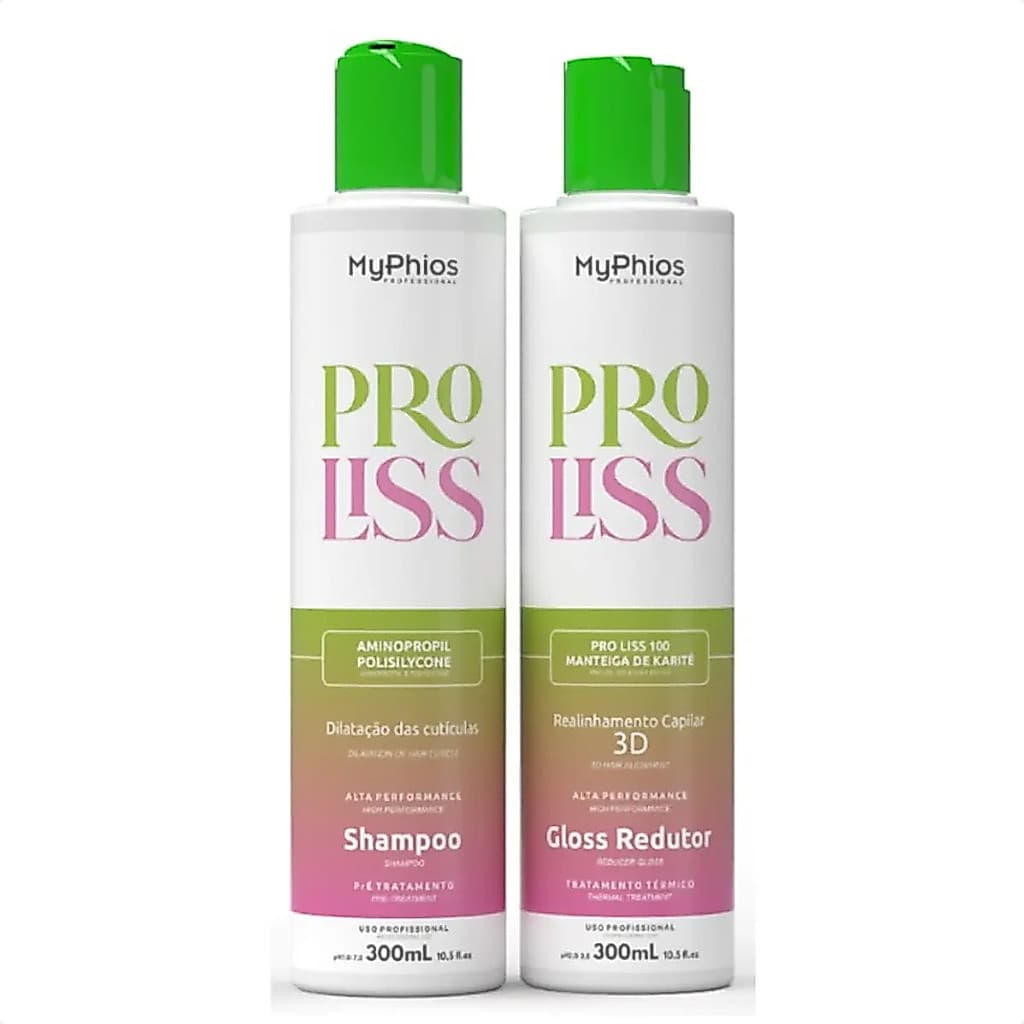 Kit Progressiva Shampoo E Máscara Capilar Proliss 300 Ml Myphios Proliss Escova Progressiva Alisador