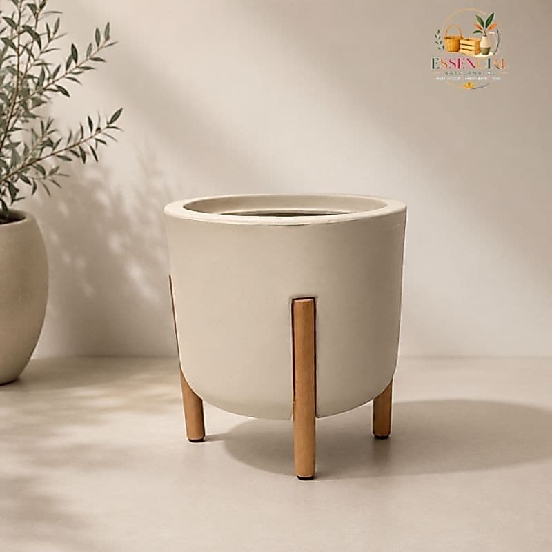 Vaso para plantas com pés em madeira Nórdico (P) para áreas internas e externas