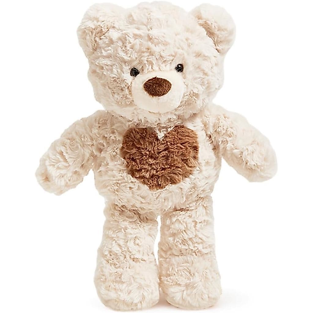 Urso de Pelúcia de 13,7” com Coração, Urso de Pelúcia Fofo para Crianças, Meninas e Meninos (Bege)