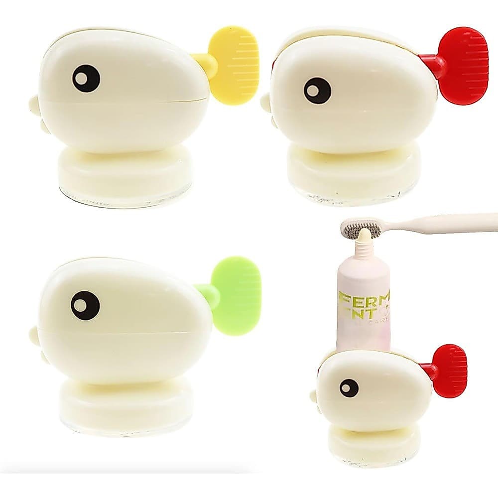 Espremedor de Pasta de Dente Whale com Suporte de Parede e Ventosa, Fácil de Usar, Sem Resíduos, Dispensador para Banhei