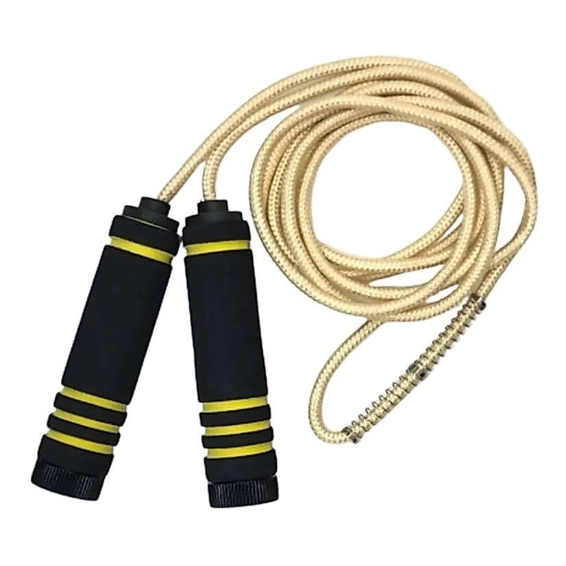Corda De Pular Ajustável Com Rolamento Crossfit E Academia Mbfit Premium Amarelo