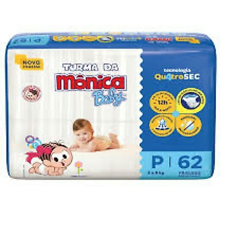 Fralda Turma Mônica Mega P com 62