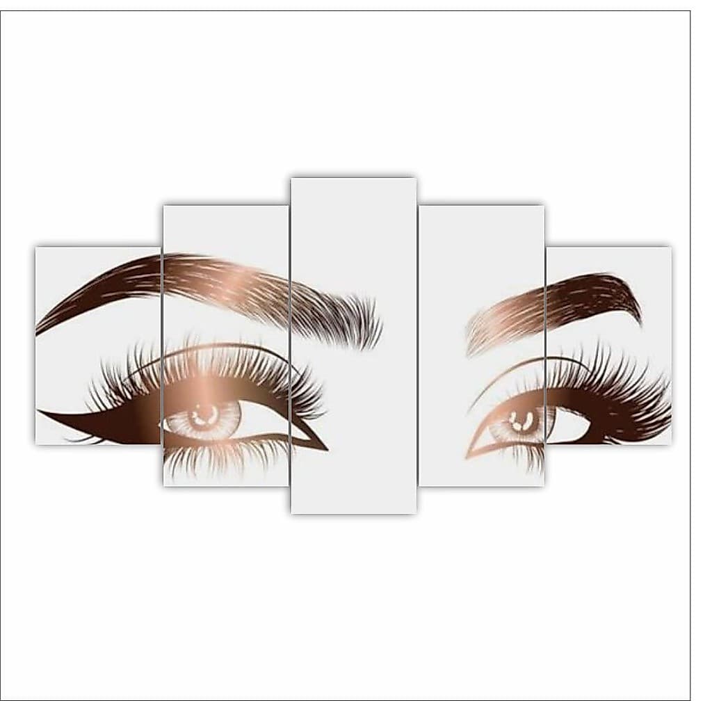 Quadro Decorativo 5 Peças Designer De Sobrancelhas E Cilios