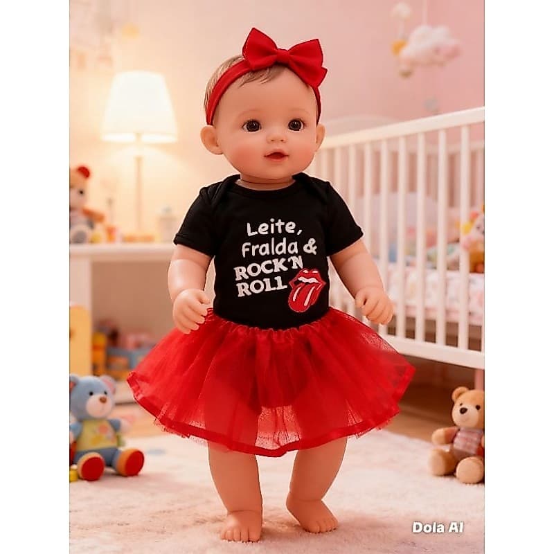Body Leite E Fralda Com Tule e Laço Bebe Mesversário/fantasia