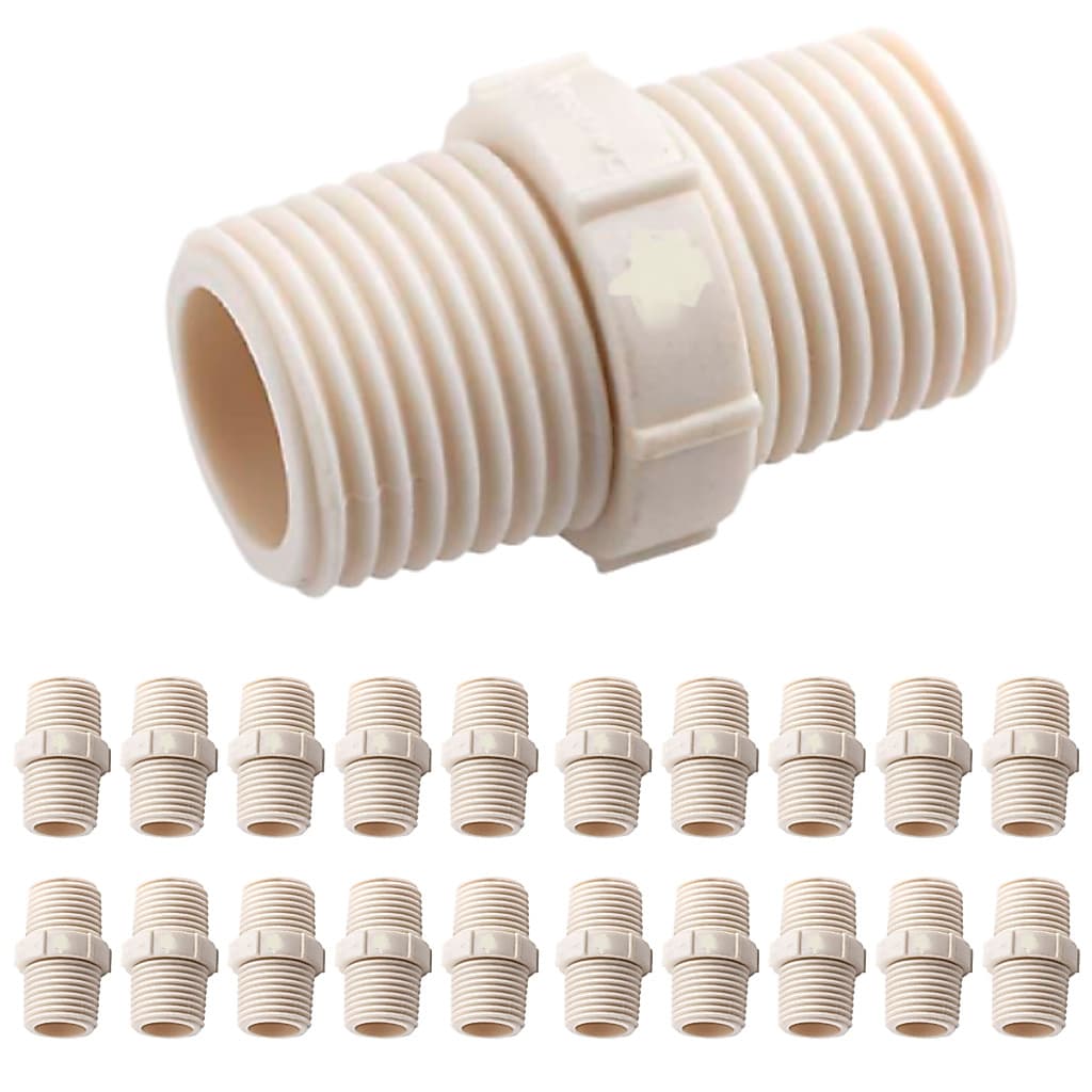 10 Nipel Pvc Rosca Niple Emenda 3/4 Branco Fortlev