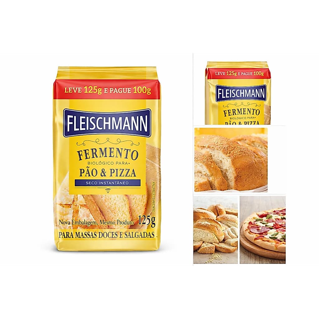 Fermento Biológico Seco Fleischmann 125g – Pão e Pizza