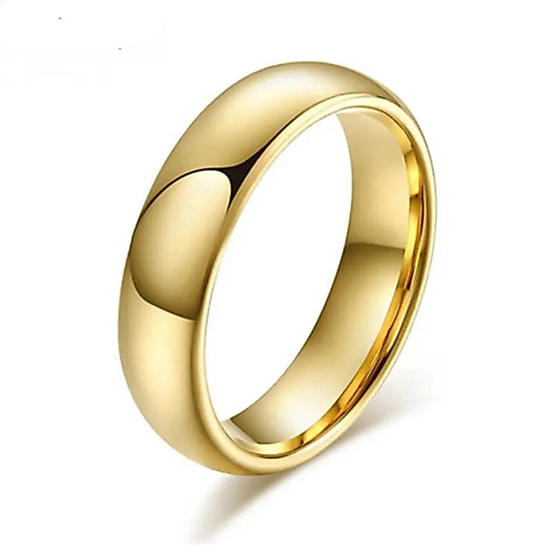 Aliança Ouro Moeda Antiga Inoxidável 6mm queima de estoque nao escurece
