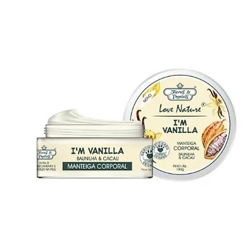 Manteiga Loção hidratante Corporal Baunilha & Cacau Love Nature- 180g