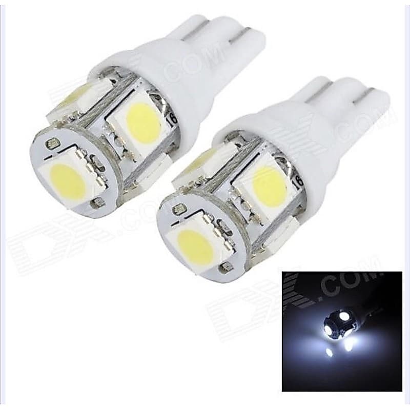 Par Lâmpada Pingo T10 5 Leds Placa Mala Teto Farolete Lanterna