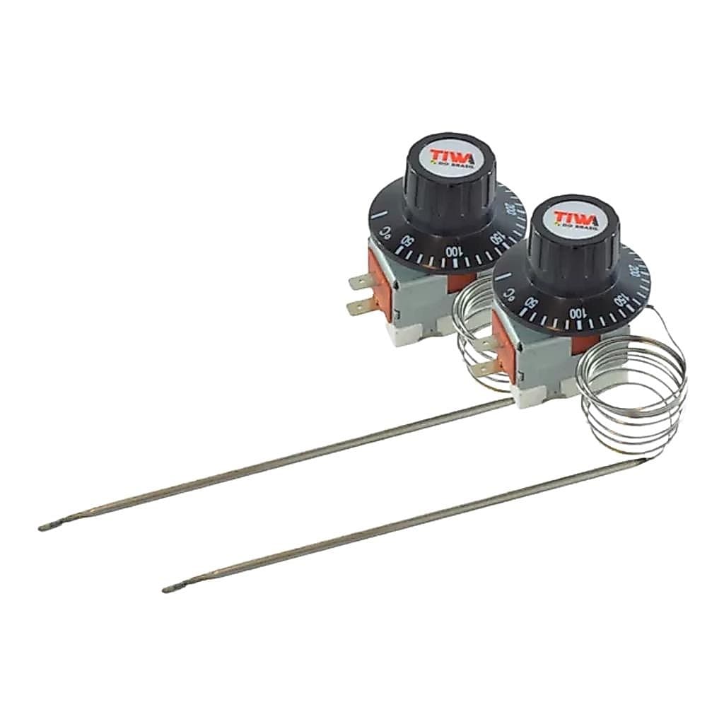 Kit C/ 2 Termostatos  50/300oc 30a Tiwa Fornos Fritadeiras