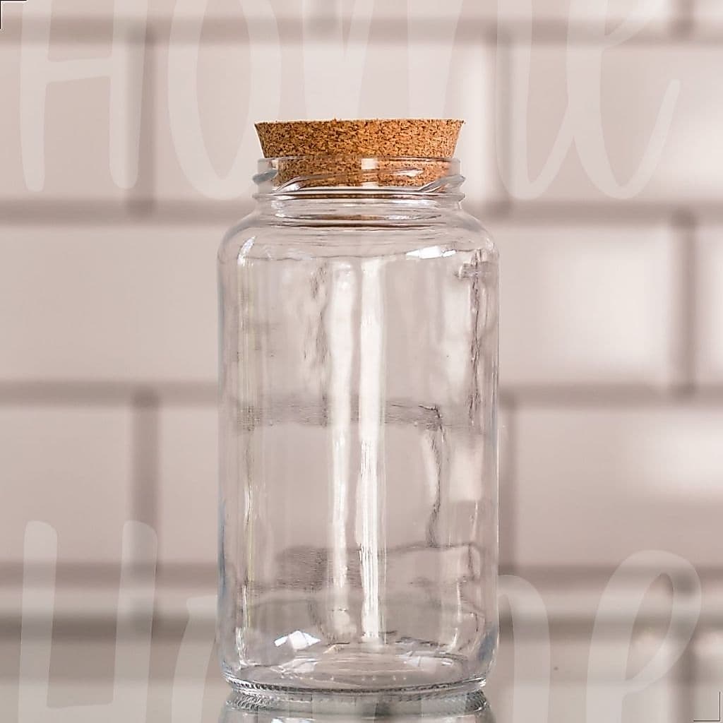 Pote de Vidro 810 ml Com Tampa Cortiça | Pote Hermético De Vidro